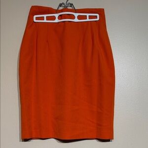 Vintage kenar Vibrant Orange Pencil Skirt